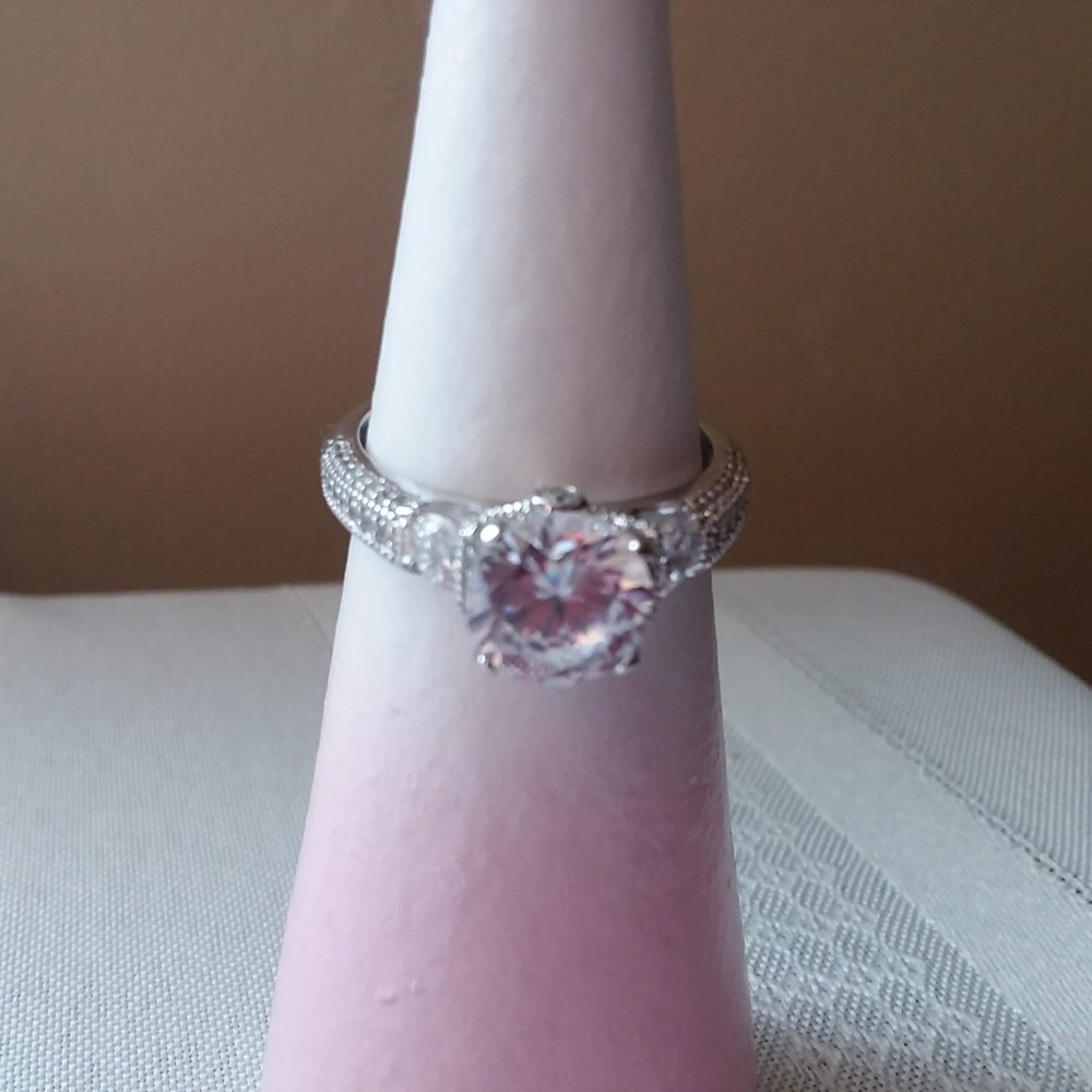 Sterling Silver with Round CZ